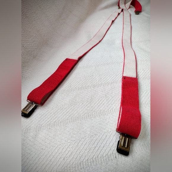 Filson Early 90's/Late 80's Vintage Red Logger Suspenders, Clip-on X-Back - Picture 6 of 12